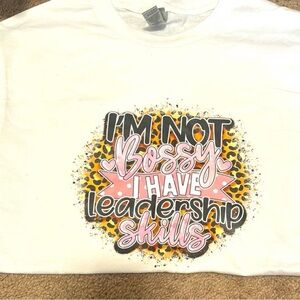 White Graphic T-Shirt with Pink and Black Print